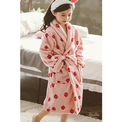 Image of Boys Girls Bathrobes,Toddler Boy Girl Robes,Children's Plush Soft Coral Fleece Hooded Pajamas Sleepwear for Kids
