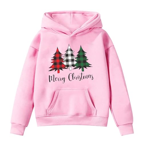 Sweat à capuche enfant imprimé sapin de Noël en molleton chaud pour garçon