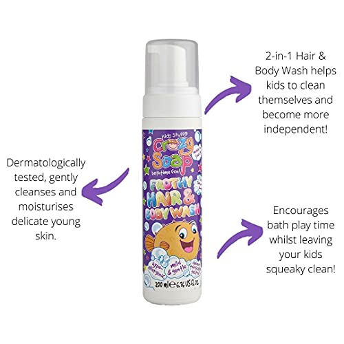Kids Stuff Crazy Soap Strawberry Frothy Hair & Body Wash | Dermatologically Tested | Kids Body Wash | Mild & Gentle | Vegan | Cruelty Free | 200ml - Image 3