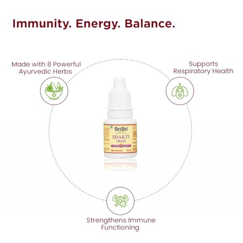 Image of Sri Sri TATTVA shuddhta ka naam Shakti Drops - Ayurvedic Immunity Booster for Adults & Kids - Natural Drops for Strength & Stamina - Relief from Cough, Cold & Sore Throat - 10ml (Pack of 1)