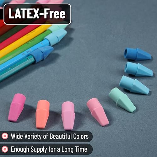 Image of Mr. Pen- Pencil Erasers Toppers, 1000 Pack, Colorful, Latex Free, No Smudge | Mr Pen Erasers for Pencils