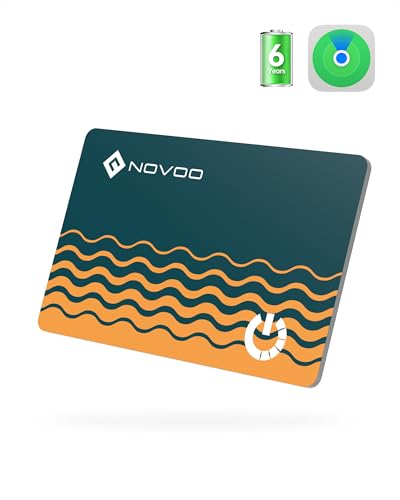 NOVOO Smart Wallet Tracker Card Bluetooth Air Locator Tag Thin 1.6 mm Battery Life 6 Years, Apple Find My(iOS Only, Not Android Compatible), GPS Item Finder for Purse, Luggage Tag, Passport,Green