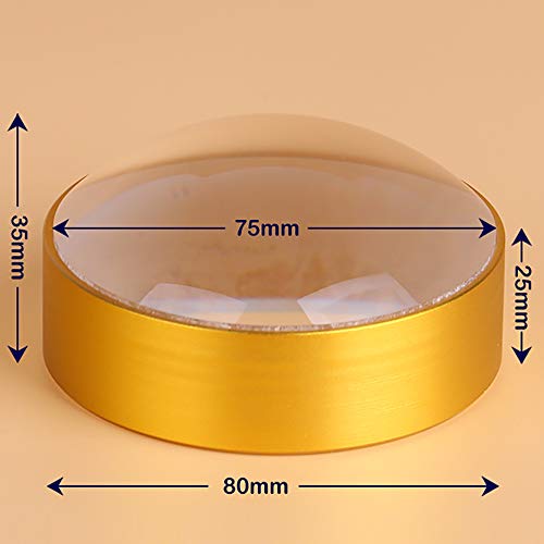3” Dome Magnifier Optical Glass Portable Paperweight Magnifying Glass Extremely Clear Reading Aid Magnifying Glass Dome Easy to Glide for Reading Books,Map,Newspaper and Magazine by BIJIA（75mm） - Thumbnail 6