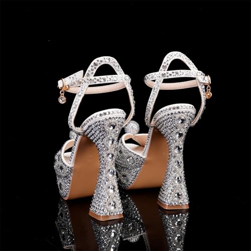 Minishion Womens Platform Wedding Shoes Slingback High Heel Party Evening Sandals with Pearl4