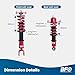 BFO Coilovers for Mazda RX-8 2004-2008 SE3P 2004-2011, Height Adjustable Coilovers Suspension Kit, Preset Damping Shock Absorber Struts, Lowering Kit Red