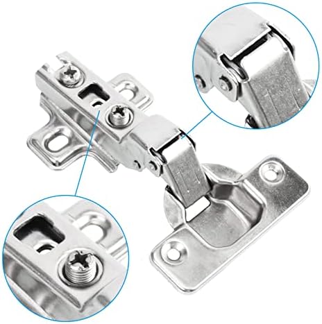 10pcs Soft Close Cupboard Hinges with Screws, Kitchen Units Door Hinges Stainless Steel Standard Hinges Kitchen Cabinet for Cupboards Doors Wardrobe
