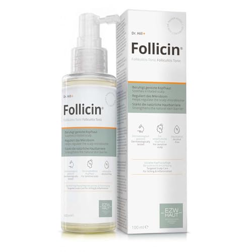 Dr. Hill Follicin® Tonico Leave‑in per Cuoio Capelluto - 100 ml Sviluppato con Dermatologi - Per cuoio capelluto sensibile e irritato - Calma prurito e arrossamenti visibili - pH neutro, senza alcol