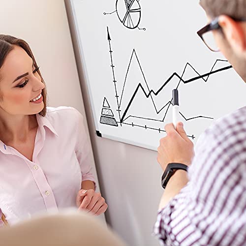 Amazon Basics Magnetic Whiteboard with Pen Tray, Aluminium Trim and Dry-Wipe Writing Surface, 90 x 60cm (WxH), White - 15