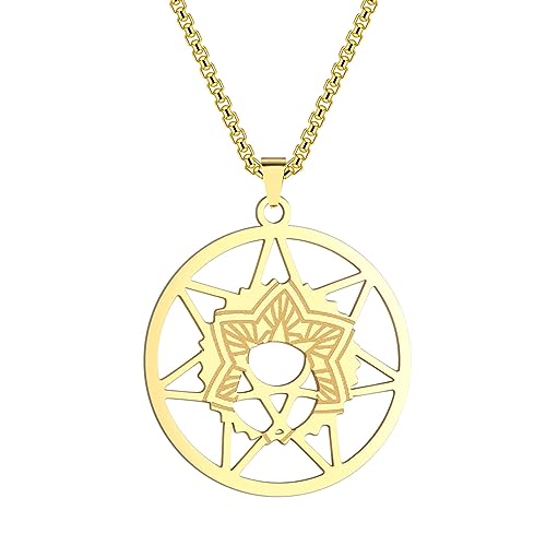 Collier croissant de lune céleste pendentif acier inoxydable homme femme