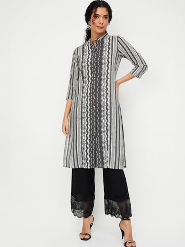 Image of Max Women's Cotton Blend Printed Regular Kurta