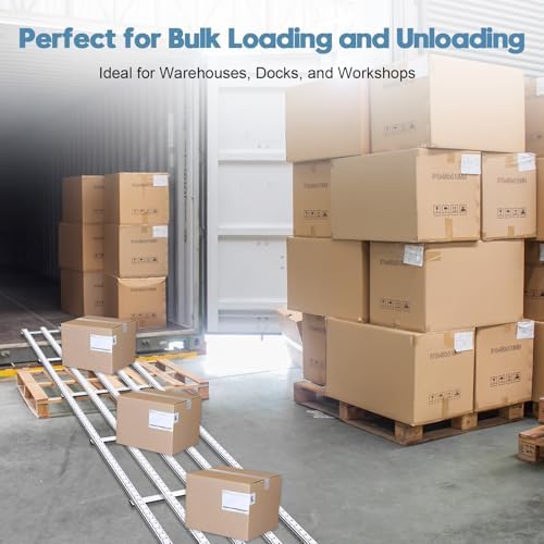 Heavy Duty Industrial Roller Conveyor System - Stainless Steel Conveyor Table for Warehouse & Loading Dock - 118" x 19.6" Durable Roller Solution