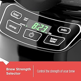 BLACK+DECKER CM1110B Programable 12-Cup Coffee Maker, Easy Pour, Non-Drip Carafe with Removable Filter Basket, Black