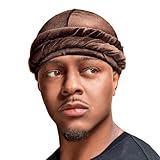 Red by Kiss Bow Wow Premium Satin Mens Turban â€“ Anti Breakage Moisture Retention, Stylish Soft Light Comfort Headwear All Hair Types (US, Alpha, One Size, Velvet, Brown)