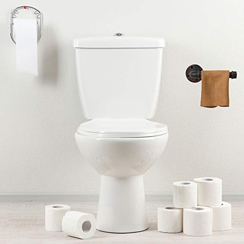 Hoemlim Industrial Pipe Toilet Paper Holder Wall Mount Rustic Toilet Tissue Paper Holder Diy Heavy Duty Vintage Toilet Roll Holder For Bathroom Farmhouse Kitchen Bedroom(Red Bronze) #TOP5