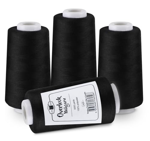 ilauke Fil à Coudre Bobine Surjeteuse, Polyester 4 Fils 40/2 3000 Yards 2743 m, Pour Machine à...