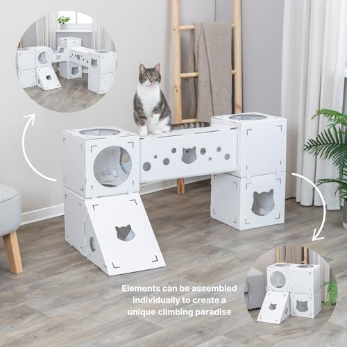TRIXIE Condomínio modular para gatos Finca Felice, torre de brincar para gatos, casa de gato ondulad
