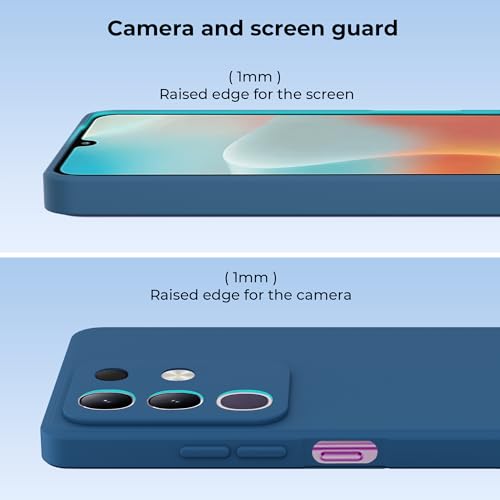 Image of A rtistque Back Cover Case for Vivo T4x 5G / iQoo Z10x 5G with Camera Protection | Shockproof TPU | Stylish Protective Design | Slim Fit | Ultra Matte | Vivo T4x 5G / iQoo Z10x Back Cover - Blue