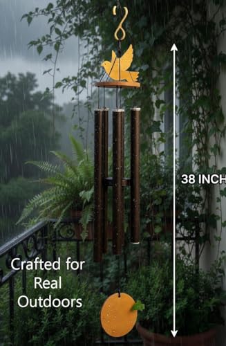 Image of Paradigm Pictures Big Meditation Wind Chime 38 inch | Deep Sound Outdoor Chime for Home & Yoga Decor