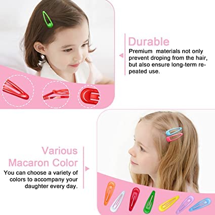 HIRE 10Pcs Tic Tac Hair Clips for Girls (Multicolor) Metal Snap Non-slip Hair Barrettes - Tik Tak Pins for Women (B)