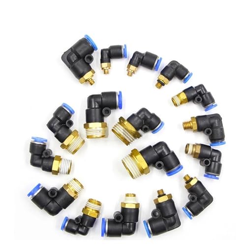 Conector rápido de aire en forma de L rosca macho de 3/8 pulgada y codo PL de 10mm 5