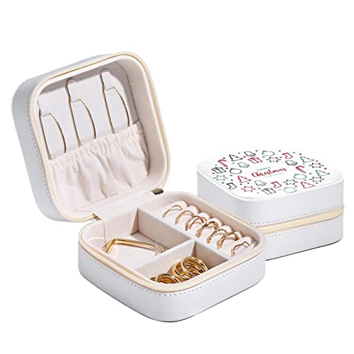 Mini joyero portátil de viaje para regalo de Navidad, corona 01, pequeño joyero para mujer, organizador de anillos de cuero