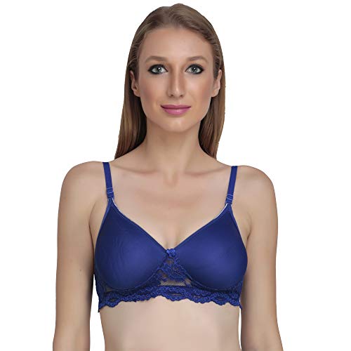 Image of Women Padded Bra - Made of Pure Cotton Full Coverage Non Wired Seamless Pushup Soft Cup for T-Shirt Saree Dress Sports Garment for Daily Use Everyday