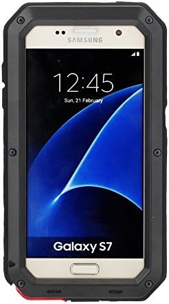 Galaxy S7 Case,Mangix 3C-Aone Gorilla Glass Luxury Aluminum Alloy Protective Metal Extreme Shockproof Military Bumper Finger Scanner Cover Shell Case Skin Protector for Samsung Galaxy S7 (Black)