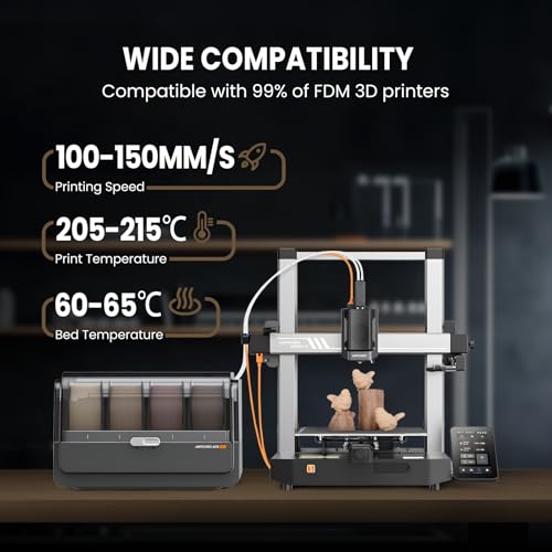 Image of TECBEARS Wood PLA Filament Bundle for Most 3D Printers | Natural Matte Texture PLA, 250g Spool, 4 Rolls, 1kg Total, Individually Vacuum Packed, Walnut+Logs+Cherry+Maple