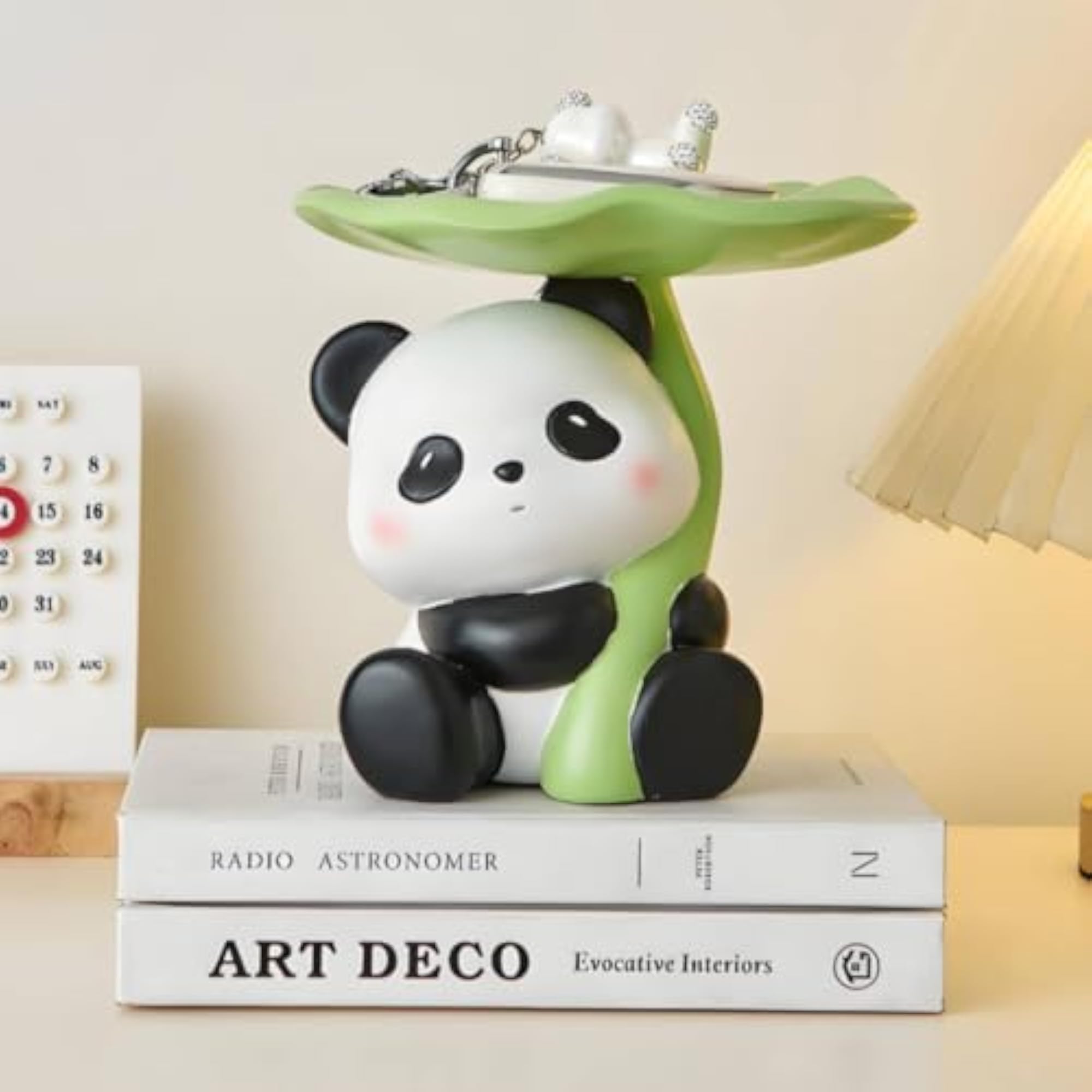 Seated Lotus Leaf Panda Organizer, Tabletop Tray