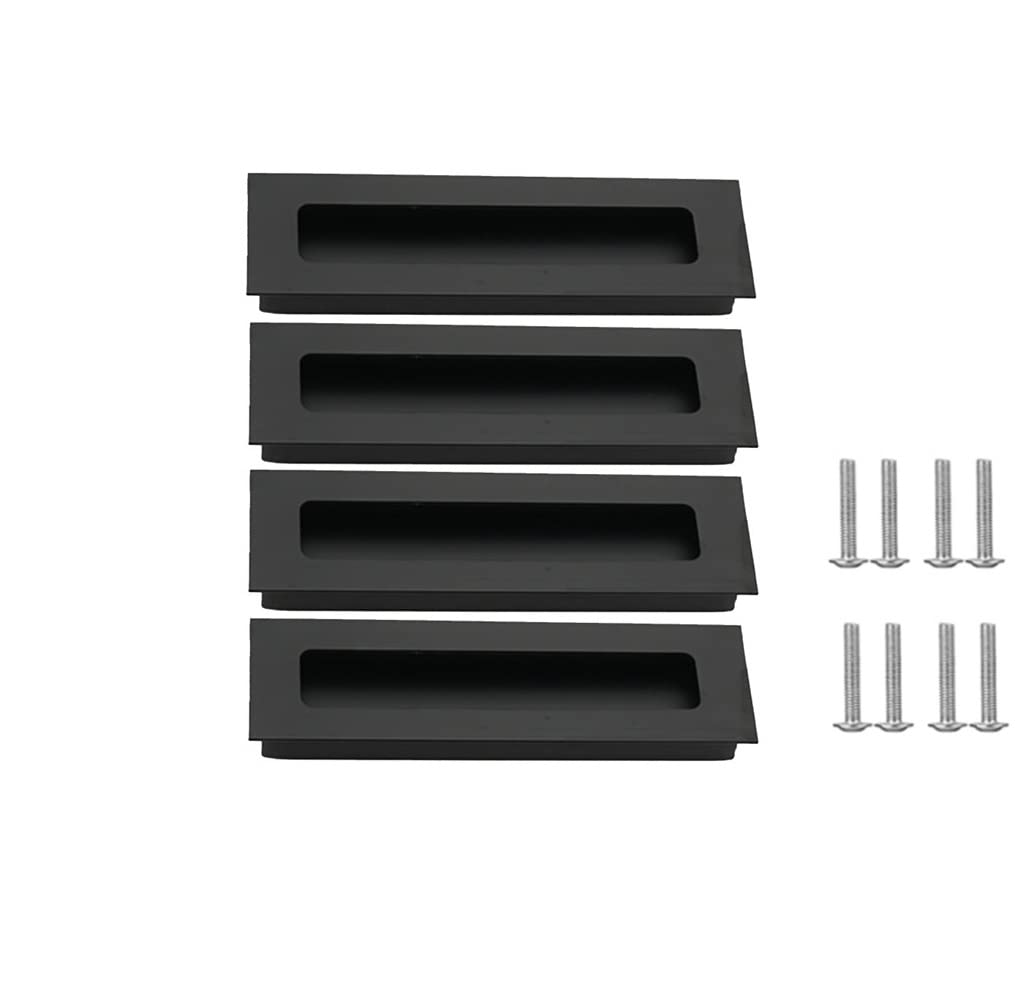 Boutihao 2 Piezas Tiradores Armarios Empotrados Sigilo, Tirador Empotrado De Gabinete Tirador Para Cajón, Tiradores Ocultos Aleación De Aluminio, Con Tornillos Accesorios, Para Cajón Armario