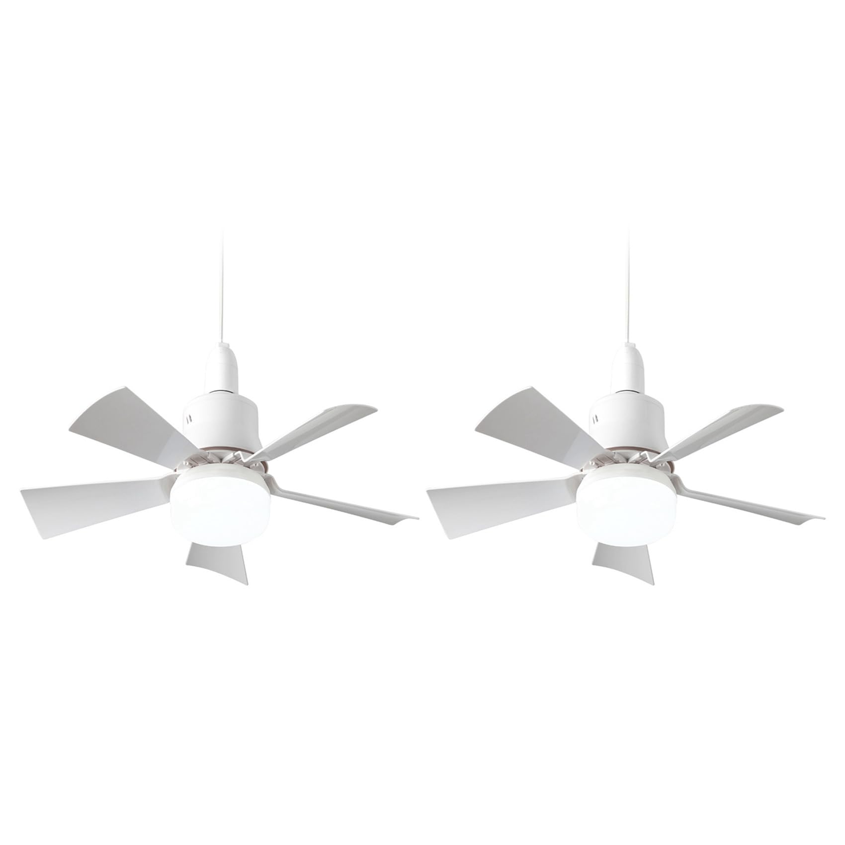 Vjsujehgy 2X Socket Fan Light with Remote, Ceiling Fan with 3-Speeds, Dimmable LED, E27 Base, Cordless Light Socket Fan