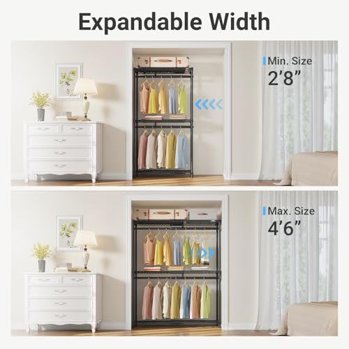 Image of VIPEK X1 Plus Expandable Heavy Duty Clothes Rack, Clothes Organizer Black