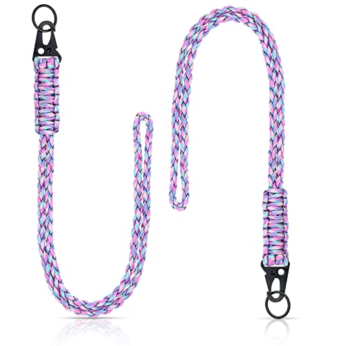 Frienda 2 Set Heavy Duty Paracord Lanyard 550 Braided, Blue, Red, Purple