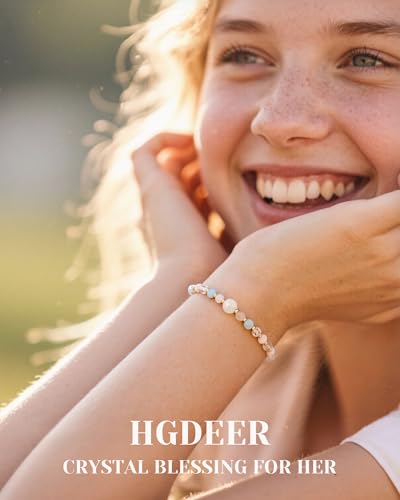 Image of HGDEER Love You to the Moon and Back, Moonstone Bracelet Gift for Her