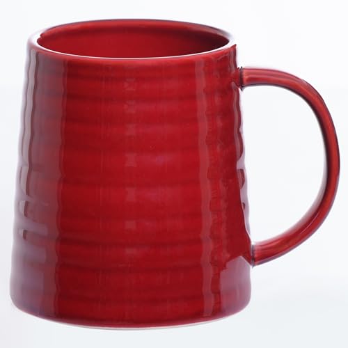 Taza de cerámica extra grande para café 23 oz roja