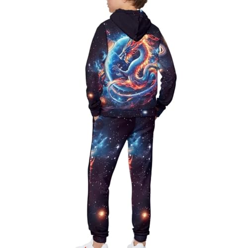 Boys Hooded Sweatshirt and Pants Set Kids 5-12 Pullover Hoodies and Sweatpants2