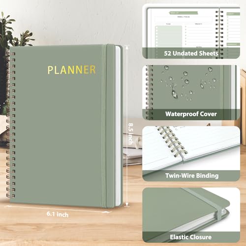 Undated Weekly Planner, Weekly To Do List Notebook with Goal, Organizer & Habit Tracker, A5 Daily Planner with Spiral Binding, Ideal for Office School Suppies - Image 5