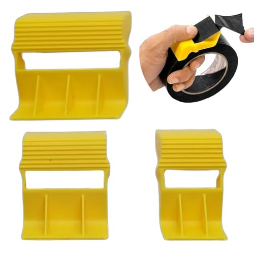 TOGRAND 3PCS Tape Dispenser Cutter Set Portable Masking Tape Applicator for Painters Packing Craft Tape Efficient Cutting Tool for Office Home Renovation & Art Projects(Yellow)