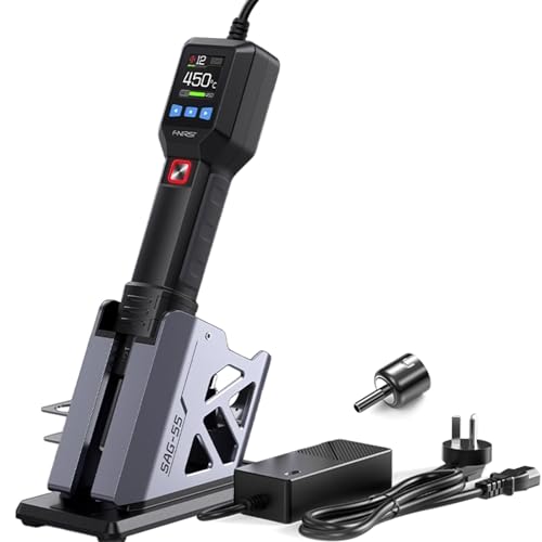 Mini DéCapeur Thermique, Pistolet à Air Chaud Avec Grand éCran NuméRique Lcd (550 W), RéGlable De 100 °C à 450 °C, Technologie De ContrôLe De TempéRature Pid, Chauffage Rapide