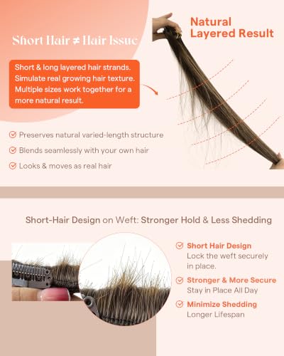 Image of Sunny Hair Clip in Hair Extensions Real Human Hair 16 Inch 135g Remy Extensions Brown for Women Thick Natural Hair for Volume and Length