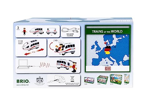 BRIO World - 36088 Trains of The World Ice Akkureisezug - Akku-betriebene Spielzeuglok für Kinder ab 3 Jahren