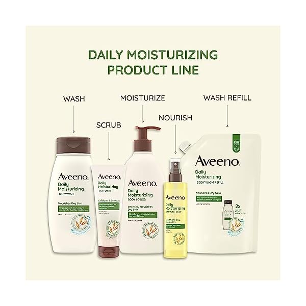 Aveeno Daily Moisturizing Dry Body Oil Mist with Oat and Jojoba Oil for Dry, Rough Sensitive Skin, Nourishing & Hypoallergenic Body Spray, Paraben-, Silicone- & Phthalate-Free, 6.7 fl. oz - Image 5