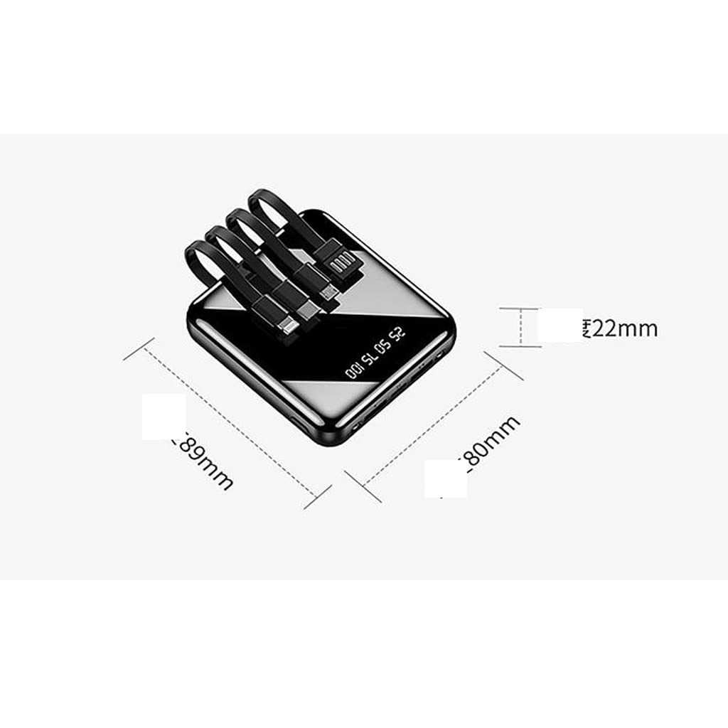 JJJ Mini szybkie ładowanie jest dostarczane z Line Sharing Power Bank 20 000 mAh światło i przenośny powerbank o dużej pojemności (kolor: czerwony, rozmiar: 10 000 mAh)