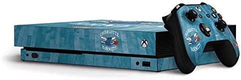 Skinit Decal Gaming Skin Compatible with Xbox One X Bundle - Officially Licensed NBA Charlotte Hornets Hardwood Classics Design