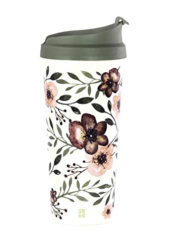 Steel Mill & Co Insulated Thermal Coffee/Tea Mug, 16oz Travel Cup, Floral Tumbler