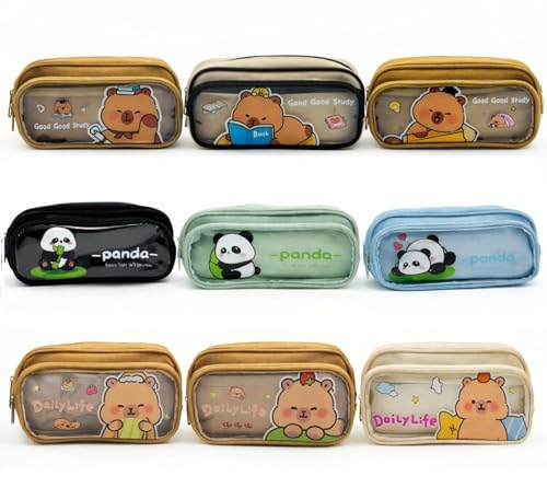 Image of Alokik Kids School Pencil Pouch Set - 9 Pcs | Birthday Party Return Gifts for Kids | Cartoon Zipper Pouch for Stationery | Party Favor Gifts for Boys & Girls (Pencil Pouch 9 Pcs)