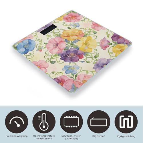 Báscula digital de baño con pantalla LED y vidrio templado miniatura 3