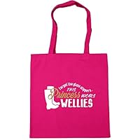 Hippowarehouse Forget the Glass Slippers This Princess Wears Wellies Tote Shopping Gym Beach Bag 42cm x38cm, 10 litres