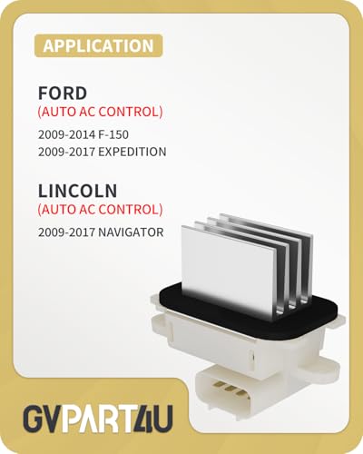Image of Blower Motor Resistor BL3Z19E624A for 2009-2017 for Ford F150 Expedition, for Lincoln Navigator 2012 2013 2014 2015 2016, Blower Resistor YH1829 for Auto AC Control Air-Conditioning System