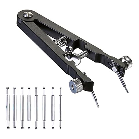 LFGKeng Spring bar pliers tool, Watchband Pliers with Robust 8 Pins, 6825 Spring Bar Tweezer Tool, for Watch Spring Bar Pins Removement and Replacement, Watch Wrist Bands Strap Removal Repair Fix Kit Cover